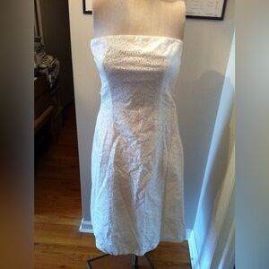 Vintage Express Strapless Dress- white eyelet